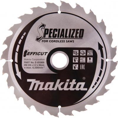 Makita TCT pilový kotouč Efficut 230mm x 30mm x 24T E-01909 – Zboží Mobilmania