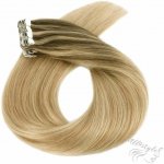Vlasové PU pásky MINI tape in na prodlužování vlasů 60cm ombré balayage 08/24/60 - světle hnědá / platinová extra / platina – Zboží Mobilmania