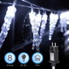 Vánoční osvětlení Yakimz 40 LED Icicle Houses Light Curtain Ice Rain Light Chain Bed Dance Hall Cold Bílá