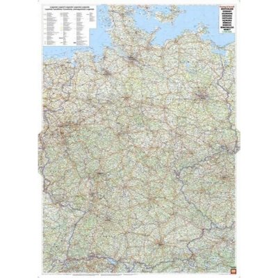 Freytag & Berndt Německo - nástěnná mapa 93 x 129 cm Varianta: bez rámu v tubusu, Provedení: laminovaná mapa v lištách
