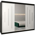 DobreSny York1 se zrcadlem 250 x 200 cm černá / bílá – Zboží Dáma