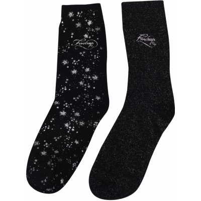 Firetrap ponožky 2 Pack Glitter Socks Ladies Black/Grey