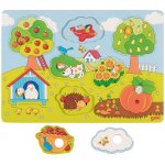 Goki Na zahrádce odkrývací puzzle s obrázky na pozadí 8 dílů – Hledejceny.cz