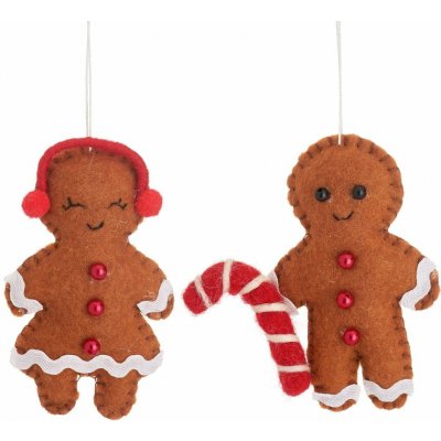Sass & Belle Gingerbread Couple vánoční ozdoba hnědá – Hledejceny.cz