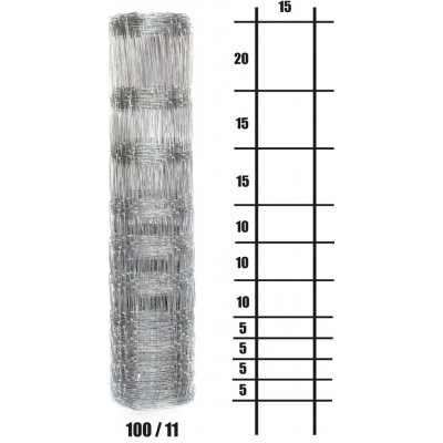 Lesnické pletivo uzlové - výška 100 cm, drát 2,0/2,8 mm, 11 drátů