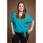 Elegantní tričko s uzlem Serena Mechově zelená – Zboží Mobilmania