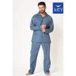 Key 503 pánské pyžamo dlouhé propínací modré – Sleviste.cz