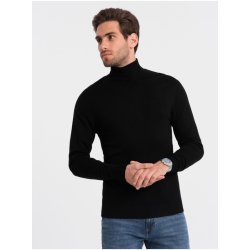 Ombre Clothing pánský basic svetr s rolákem černý