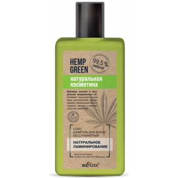 Belita Vitex Konopná zeleň Jemný šampon na vlasy bez sulfátů Přírodní laminace 255 ml