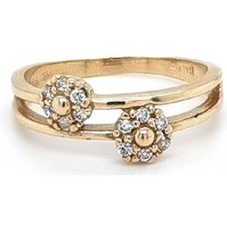 Beny Jewellery Zlatý Prsten se Zirkony Kvetina 7130062