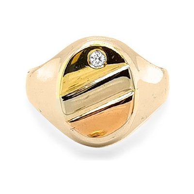 Beny Jewellery Zlatý Pánský Prsten se Zirkonem k1140196