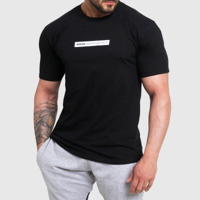 Pánské fitness tričko Iron Aesthetics Renon černá – Zboží Mobilmania