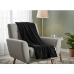 Mybesthome přehoz na křeslo mikrovláknový pléd CAROL černá 70 x 160 cm – Zboží Dáma