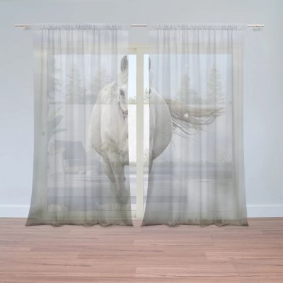Sablio Záclony Bílý kůň 3: 2ks 150x250cm – Hledejceny.cz