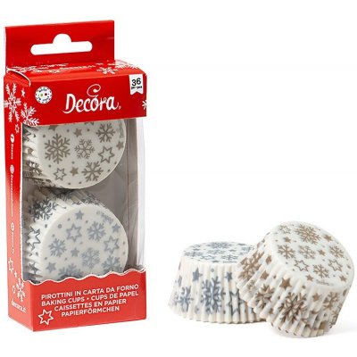 Decora Košíčky na muffiny zlaté a stříbrné hvězdy 36 ks 50 mm x 32 mm – Zboží Dáma
