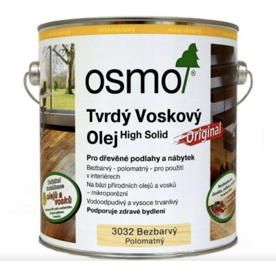 Osmo 3032 Tvrdý voskový olej Original 0,75 l Bezbarvý hedvábný polomat – HobbyKompas.cz