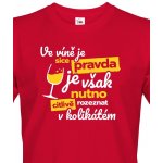 Bezvatriko pánské tričko Ve víně je sice pravda Canvas 0825 Červená – Zboží Mobilmania
