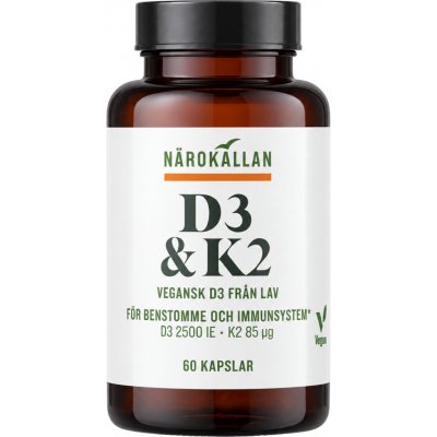 Närokällan Vitamin D3 & K2 2500 IU & 85 µg 60 rostlinných kapslí – Hledejceny.cz