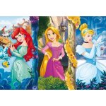Clementoni Disney princezny: Ariel Locika a Popelka 60 dílků – Zboží Mobilmania