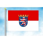 LIBEA, s.r.o. Hesensko vlajka Rozměr: 150×225 cm, Uchycení: Karabiny na stožár – Hledejceny.cz
