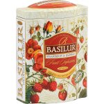 Basilur ovocný čaj s kousky ovoce jahoda malina sypaný plechová dóza FRUIT INFUSIONS 100 g – Hledejceny.cz