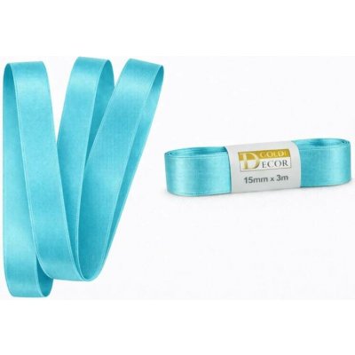 Stuha saténová světle tyrkysová - skládaná 15mm x 3m (6,-Kč/m) – Hledejceny.cz