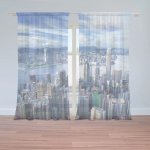 Sablio Záclony Město s mrakodrapy: 2ks 150x250cm – Hledejceny.cz