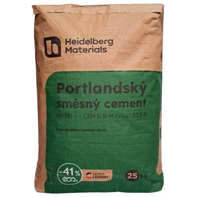 Heidelberg Materials Portlandský směsný cement CEM II/B-M (V-LL) 32,5 R 25 kg – Sleviste.cz