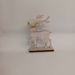 DECOLED Dřevěná vánoční dekorace na stůl jelen 10,5 × 3,5 × 15,2 cm, stojící – Hledejceny.cz