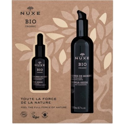 Nuxe Bio Organic pleťové sérum Bio Organic Chia Seeds Essential Antioxidant Serum 30 ml + micelární voda Bio Organic Moringa Seeds Micellar Cleansing Water 200 ml dárková sada – Zbozi.Blesk.cz