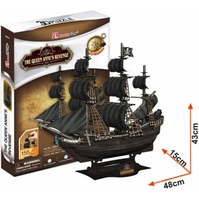 CubicFun 3D puzzle Pirátská loď - Pomsta královny Anny 180 ks
