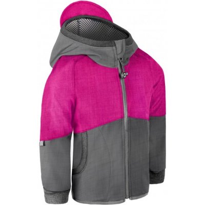 Unuo dětská softshellová bunda s bambusovým úpletem Street šedá fuchsiová – Zboží Dáma