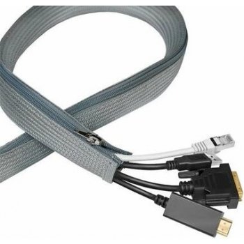 Logilink KAB0074 Cable sleeve with zipper Polyester Ø 50 mm grey 2m KAB0074