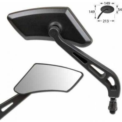 Zrcátka na motorku RAPIDO, plastová univerzální, černá se závitem M8/M10 | Zboží Auto