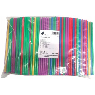 Papstar plastová brčka vícebarevná 22 cm 7 mm 500 ks – Hledejceny.cz