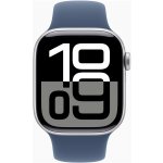 Apple Watch Series 10 42mm stříbrný hliník s denimovým sportovním řemínkem M/L MWWC3QC/A – Zboží Živě