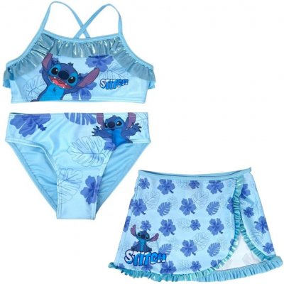 Difuzed Dívčí třídílné plavky se sukýnkou Lilo & Stitch motiv Tropical Blue – Zboží Dáma