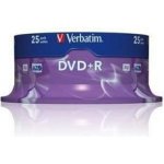 Verbatim DVD+R 4,7GB 16x, Advanced AZO+, cakebox, 25ks (43500) – Zboží Živě