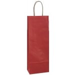 Papírová taška s krouceným uchem na víno 140x80x390 mm, červená – Zboží Mobilmania