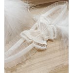 Podvazek šifonový s motýlkem bílý – Zboží Mobilmania