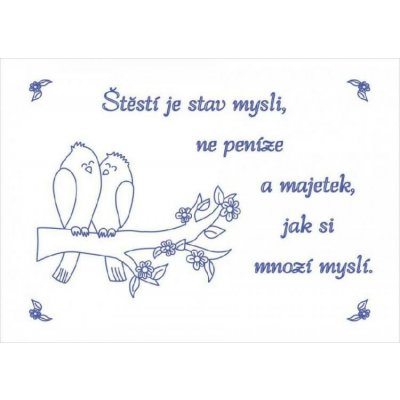 Beruška Vyšívání k zavěšení 70x50 cm Štěstí je stav mysli – Hledejceny.cz