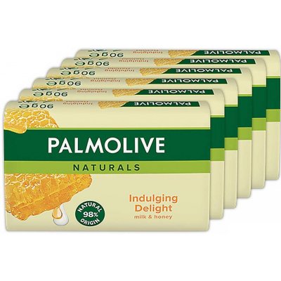 Palmolive Naturals Indulging Delight toaletní mýdlo Milk & Honey 6 x 90 g