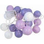 ACA Lighting LED girlanda textilní fialovo-bílé kuličky teplá bílá 2x baterie AA 210 cm IP20 – Zboží Dáma
