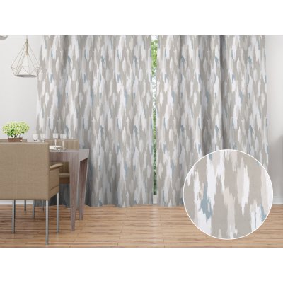 Biante Sametový závěs Tamara TMR-024 Šedo-béžovo-bílé žíhané pruhy 145x210 cm – Hledejceny.cz