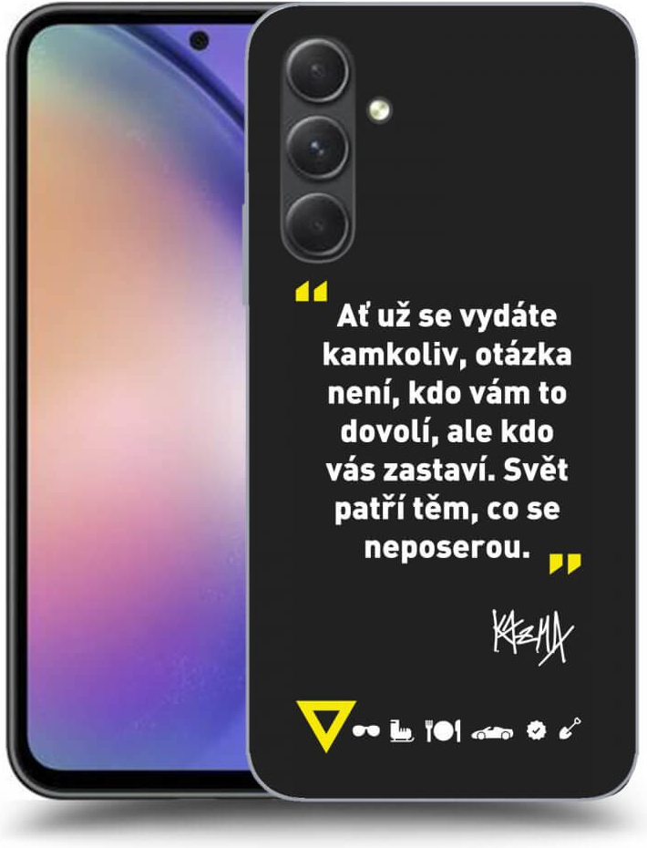 Pouzdro Picasee silikonové Samsung Galaxy A54 5G - Kazma - SVĚT PATŘÍ TĚM, CO SE NEPOSEROU černé