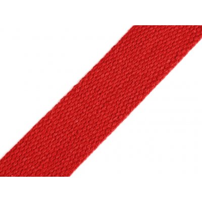 Bavlněný popruh šíře 25 mm červená