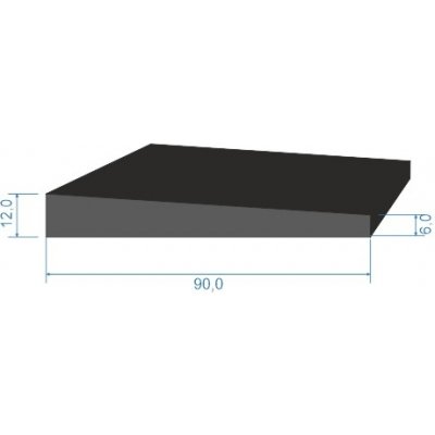 016507 Pryžový profil lichoběžníkový 90x12/6 mm, 70°Sh, EPDM, -40°C/+100°C, černý | Zboží Auto