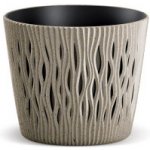 Prosperplast Květináč SANDY ROUND ECO WOOD naturo 15,8 cm – Zboží Dáma