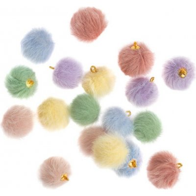 DP Craft Kožešinkové přívěsky 18ks pastelové – Zboží Dáma