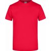 Pánské Tričko James Nicholson pánské základní triko ve vysoké gramáži bez bočních švů červená